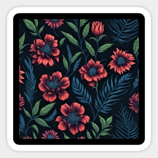 red flower pattern Sticker